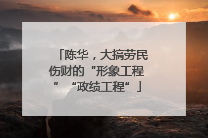 陈华，大搞劳民伤财的“形象工程”“政绩工程”