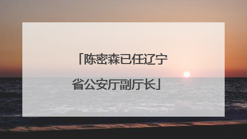 陈密森已任辽宁省公安厅副厅长