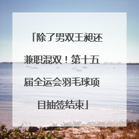 除了男双王昶还兼职混双！第十五届全运会羽毛球项目抽签结束