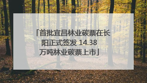 首批宜昌林业碳票在长阳正式签发 14.38万吨林业碳票上市