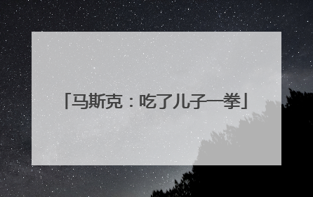 马斯克：吃了儿子一拳