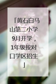 黄石白马山第二小学9月开学，1年级按对口学区招生