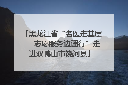 黑龙江省“名医走基层——志愿服务边疆行”走进双鸭山市饶河县