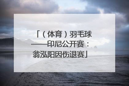 （体育）羽毛球——印尼公开赛：翁泓阳因伤退赛