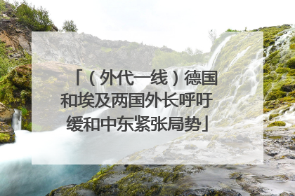 （外代一线）德国和埃及两国外长呼吁缓和中东紧张局势