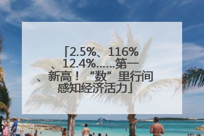 2.5%、116%、12.4%……第一、新高！“数”里行间感知经济活力