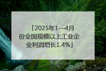 2025年1—4月份全国规模以上工业企业利润增长1.4%