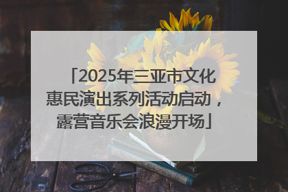 2025年三亚市文化惠民演出系列活动启动，露营音乐会浪漫开场