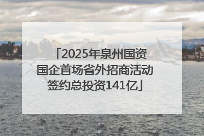 2025年泉州国资国企首场省外招商活动签约总投资141亿