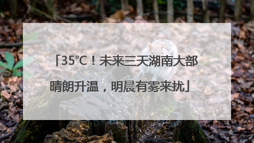 35℃！未来三天湖南大部晴朗升温，明晨有雾来扰
