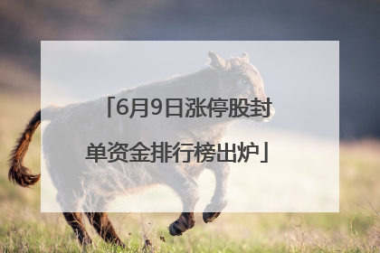 6月9日涨停股封单资金排行榜出炉