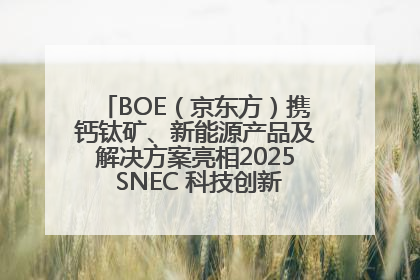BOE（京东方）携钙钛矿、新能源产品及解决方案亮相2025 SNEC 科技创新赋能行业绿色发展